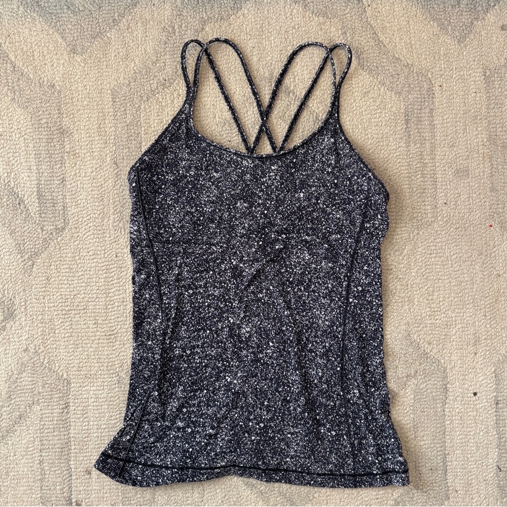 lululemon athletica Black and White Speckled Tank Top